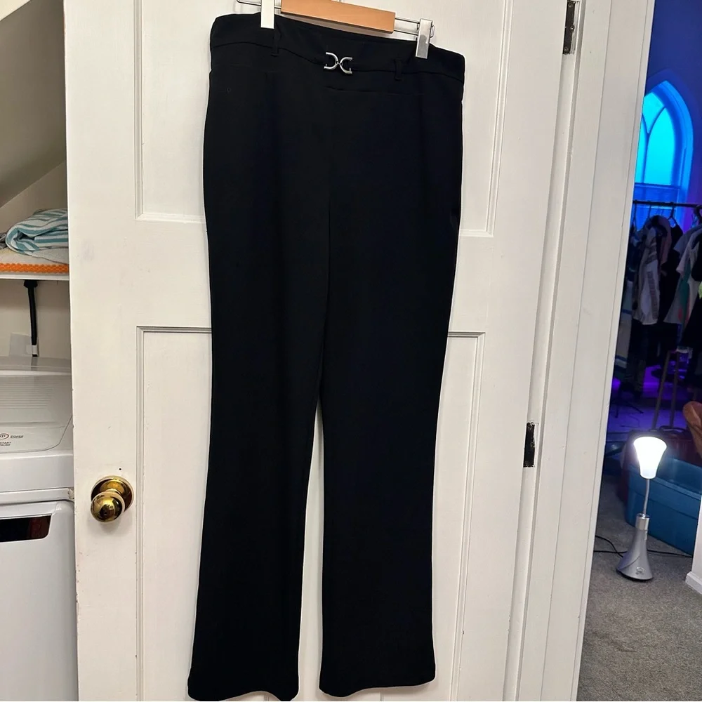 ⭐️ Suzy Shier XL Elegant Black Flare Trousers 32” inseam - Picture 1 of 6